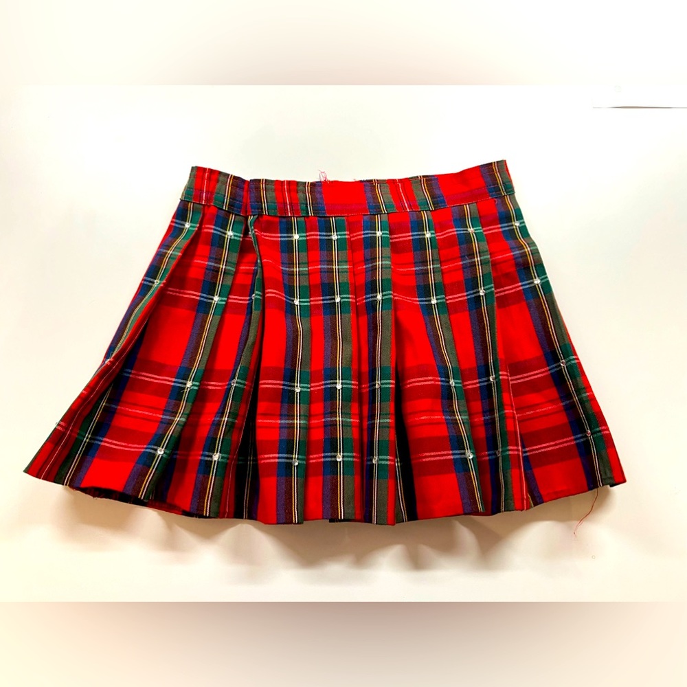 School girl plaid skirt with Swarovski rhinestones!